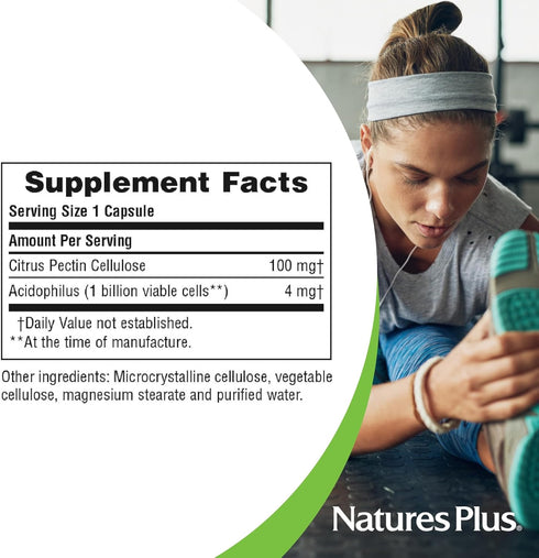 Natures Plus Acidophilus with Pectin, 90 Capsules, Probiotic Supplement with 1 Billion Viable Cells, Vegan