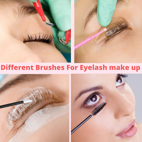 Lash Lift and T-i-n-t Tools, DIY Eyelash Perm Accessories, Portable Brush Kit with Eye Pads, 5 Packs