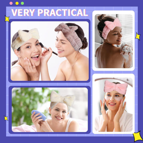 WSYUB Spa Headbands, Makeup Headbands, Bow Headband for Washing Face, Skincare Headbands for Women