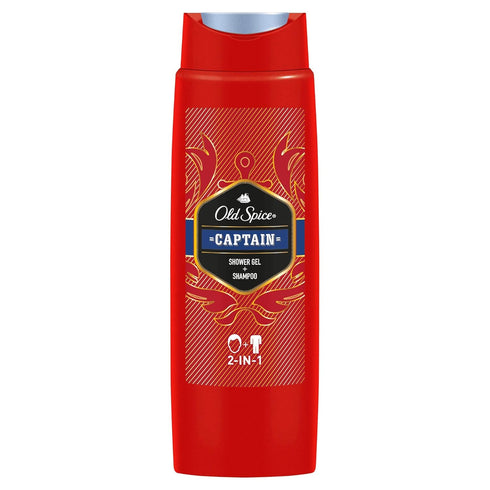 Old Spice Captain Shower Gel and Shampoo for Men - 2-in-1 Shower Gel + Shampoo, Pack of 6 (6 x 250 ml)