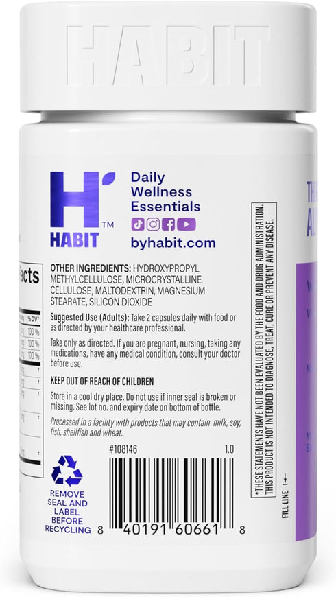 Habit Libido Supplement (60 Capsules) - Natural Aphrodisiac Blend with Maca, Ashwagandha, Supports Energy