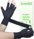 Copper Arthritis Gloves - Fingerless Compression Gloves with Adjustable Wrist Strap for Pain Relief (Large/X-Large)