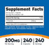 Nutricost L-Theanine 200mg Double Strength, 240 Capsules