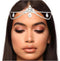 NAISKA Boho Layered Gold Head Chain, Turquoise Tassel Hair Jewelry for Women and Girls, Festival Prom Party