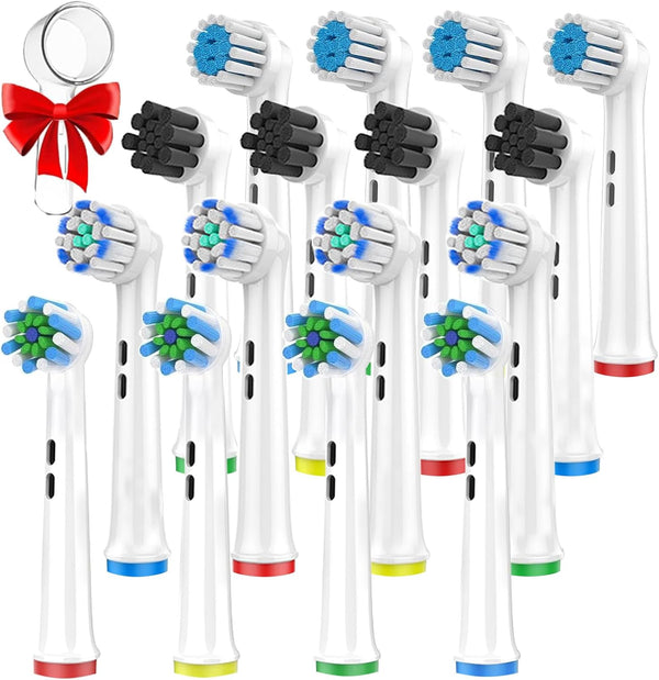 Replacement Toothbrush Heads Compatible with Oral B Braun Electric Toothbrush, 16 Pack, Precision Clean Brush Heads for