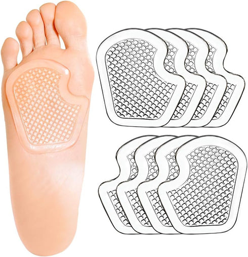 Metatarsal Pads Gel Cushions 8 Count, Protect and Relieve Ball of Foot, Sesamoid, Metatarsal Pain - 4 Pairs