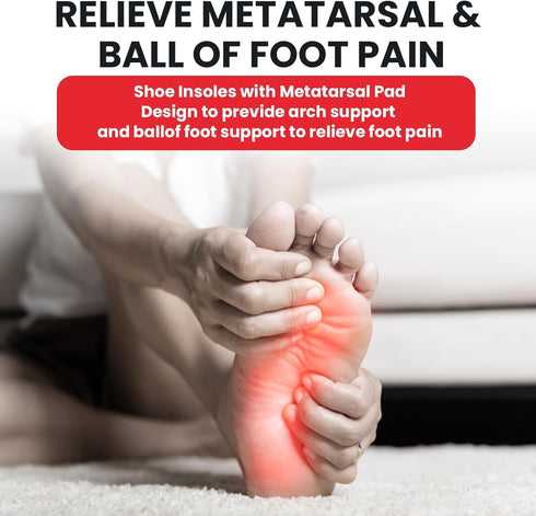 Metatarsal Pain Relief Insoles Morton's Neuroma Shoe Insert for Men & Women Relieve Ball of Foot