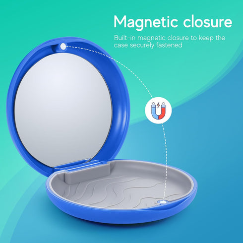 Premium Retainer Case Kit with Mirror, Clear Braces Dental Storage Case, 2 Pcs Chewies, Aligner Removal Tool, Portable
