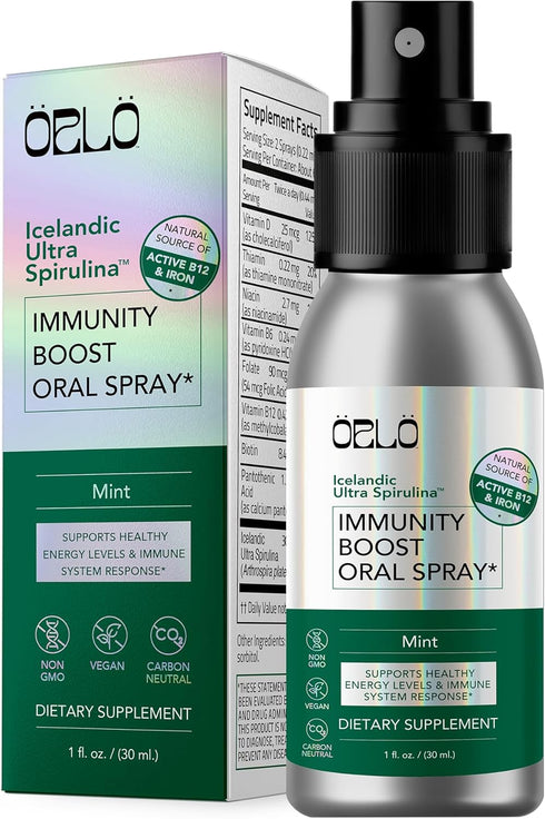 Orlo Immunity Boost Multivitamin Spray - Spirulina, Bioactive Vitamin B Complex, B12 & Vitamin D3 for Energy
