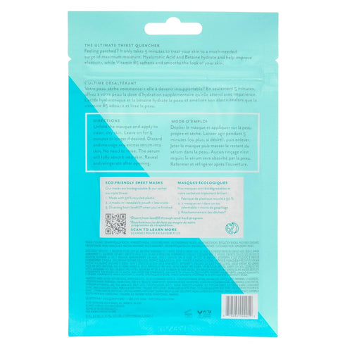 Patchology Hydrating Face Mask with Hyaluronic Acid - Moisturizing Sheet Masks for Men & Women, 2 Count