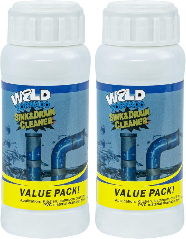 Wild Tornado Pipe Dredge,Powerful Sink Cleaner Powder Fast Foaming for Kitchen Toilet