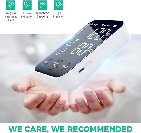 Blood Pressure Monitor for Home Use, Upper Arm BP Machine with 2x120 Reading Memory, Adjustable Cuff & Storage Bag