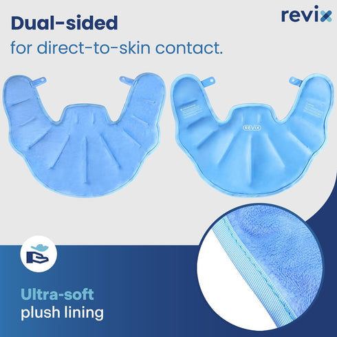 REVIX Ice Pack for Neck and Shoulders Pain Relief, Large Neck Ice Pack Wrap with Soft Plush Lining, Reusable Gel Cold