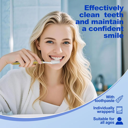 20pcs Disposable Toothbrushes with Toothpaste - 5 Colors