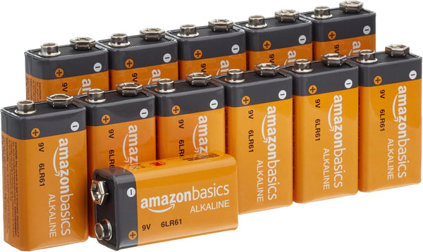 Amazon Basics 12-Pack 9 Volt Alkaline Performance Batteries with 5-Year Shelf Life, Packaging May Vary