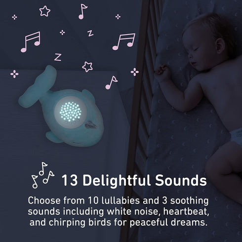 PureBaby Sound Sleepers Portable Sound Machine & Star Projector - Plush Sleep Aid for Baby Toddlers with Soothing Night