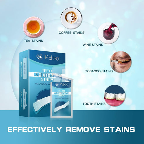 Teeth Whitening Strips, Professional Whitening for Sensitive Teeth, Fast Remove Smoking, Coffee, Wine Stains, Pack of 28
