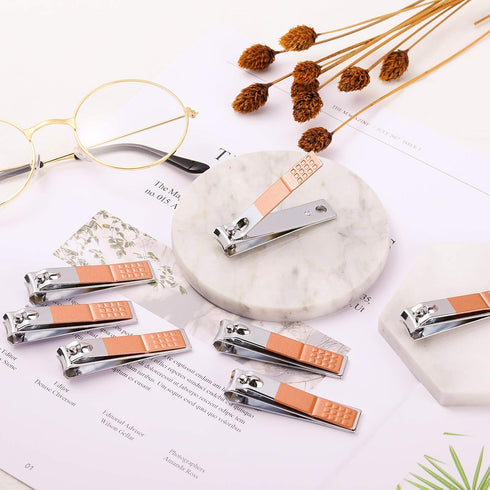 Yaomiao 12 Pieces Nail Clipper Set, Stainless Steel Nail Cutter for Women Men (Rose Gold)