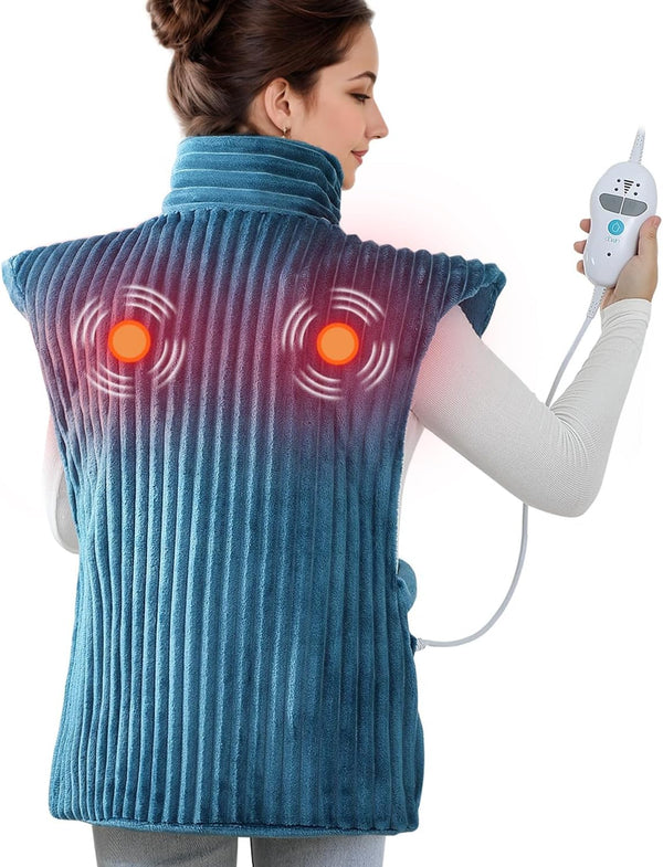 Vibrating Heating Pad for Neck and Shoulders,24"x35" Large Heating Pads for Back