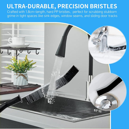 zffkz 3 23cm Pcs Crevice Cleaning Brush, Toilet Brush - Non-Slip Grip, All-Surface Safe (Tile, Glass, Car) - Bathroom