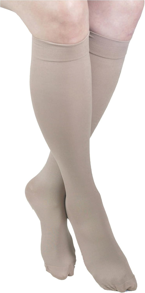 ITA-MED I H-304(3) XXL B Microfiber Knee Highs, Beige, XX-Large