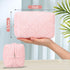 LEIFIDE 4 Pcs Quilted Makeup Bag Pouch Checkered Cosmetic Bag Cotton Terry Cloth Makeup Bag Toiletry Bag with Zipper Cute Travel Organizer Preppy Brushes Storage Bag for Women Girls Gift, 4 Colors