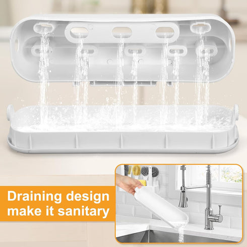 LivyChouance Set 7 Counter 1,Easy Dish Brush of with Holder for Scrubing Dishes Pots Pans Bowls Plates Bottles Sinks