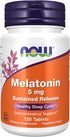 NOW Foods Melatonin 5 mg Supplements, Sustained Release, 120 Tablets for 4-Hour Release