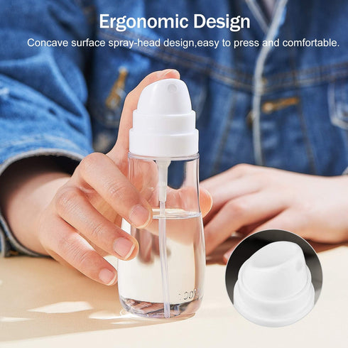 Small Spray Bottle with Fine Mist, 2 Pack 3.4oz/100ml Travel Spray Bottles for Hair, Face, Cleaning Solutions, Perfume,