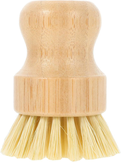 Wok Brush and Multi-Function Vegetable Scrubber, Short Handle Kitchen Pot Brush with