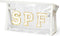 Preppy Patch SPF Clear Cosmetic Bag, Waterproof PVC Toiletry Bag, Multi-Function Zippered Makeup Pouch (White)