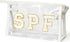 Preppy Patch SPF Clear Cosmetic Bag, Waterproof PVC Toiletry Bag, Multi-Function Zippered Makeup Pouch (White)