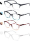 MODFANS Women Reading Glasses, 1.25, 4 Pair Stylish Ladies Readers with Comfort Spring Hinge, Pouch Included