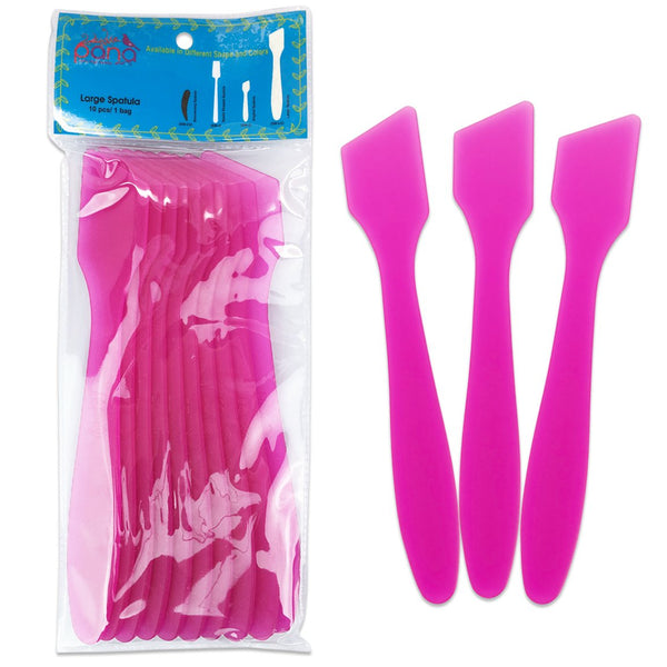 Pana 10 Pieces 7.35" Pink Large Flexible Mixing Spatula for Reusable Cosmetic Skin Care Facial Cream Mask Mixing