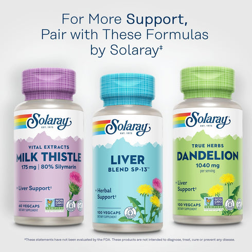 SP-13 60-Day 100 100 SOLARAY Liver Blend - Traditional Herbal Support with Milk Thistle Extract, Dandelion Root