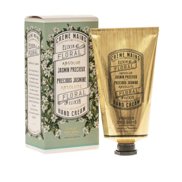 Panier des Sens Hand Cream for Dry Cracked Hands, Jasmine Hand Lotion with Olive & Almond Oil, 2.5 fl oz, Made in France