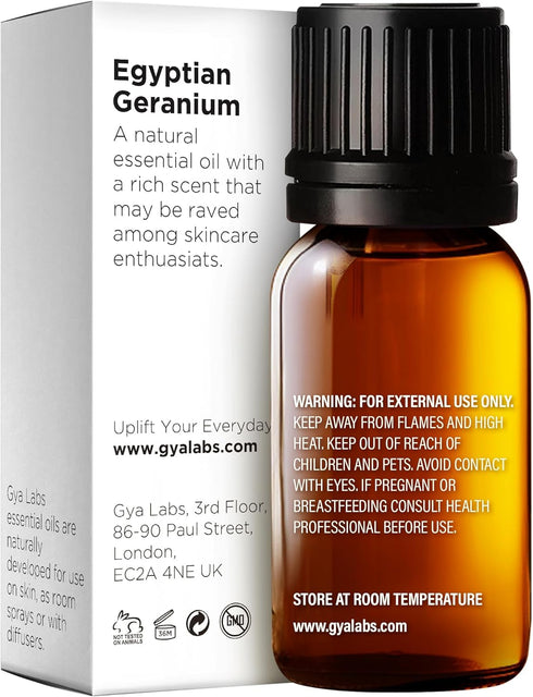 Gya Labs Egyptian Geranium Essential Oil for Diffuser - 0.34 Fl Oz - 100% Pure Natural Aromatherapy Oil