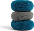 Full Circle Clean Ocean Netted Scrubbers, Set of 3 Non-Stick Safe Dish Scrubbers, Quick Drying