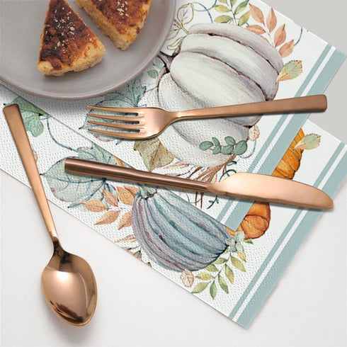 Horaldaily 50 Fall Disposable Paper Decorative Guest Napkins, Thanksgiving Pumpkin Hand Towel for Parties
