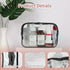 12 PCS Clear Toiletry Bag for Women and Men, Transparent TSA Approved Cosmetic Organizer Pouch (Black, Small)