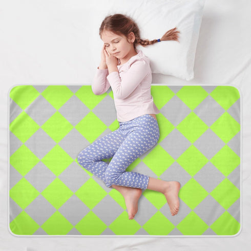 miaozhen 52" 34" Buffalo Plaid Yellow Green Gray Extra Large Resuable Changing Pad Covers Waterproof Washable Pads