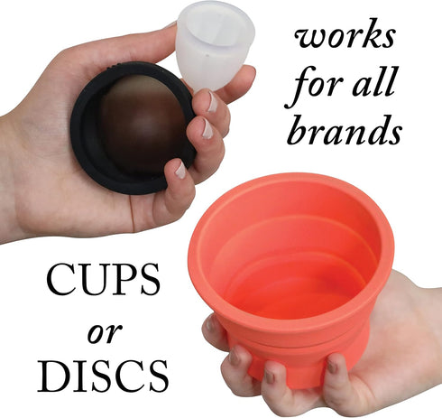 Menstrual Cup Sterilizer, Period Disc Cleaner, Period Cup or Menstrual Disk Travel Wash Case, Multi-Use Shaker