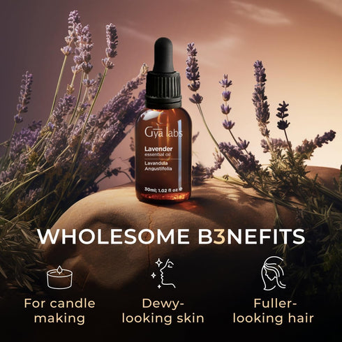 Gya Labs Lavender Essential Oil for Diffuser - 100% Natural Oil for Skin, Hair, Massage & Candle Making