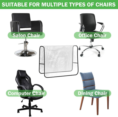 Salon Chair Cover - 20"x 15"x 4.5" Black Seat Covers, Protectors for Most Salon Chairs, Reinforced Precision Stitched
