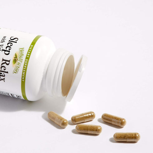 Natural Factors Herbal Factors Sleep Relax Formula, Non-GMO Sleep Aid, 90 Capsules