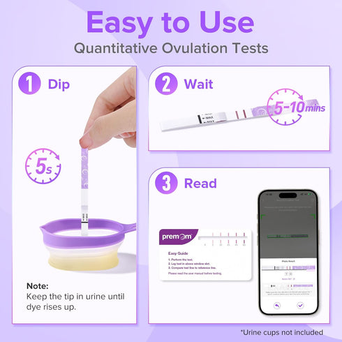 Kit40 10 40LH+10HCG Premom Quantitative Ovulation Predictor Ovulation Tests + Pregnancy Tests - Advanced Ovulation Test
