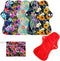 6Pcs Reusable Waterproof Menstrual Pad Sets, 1Pc Mini Wet Bag, 5Pcs Heavy Flow Microfleece Pads