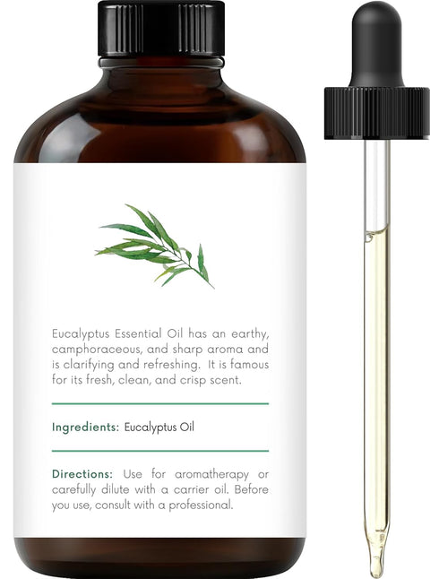 Set 4 Oz, 100% Handcraft Blends Peppermint, Eucalyptus, Lavender Essential Oil - Fl. Pure and Natural, Therapeutic