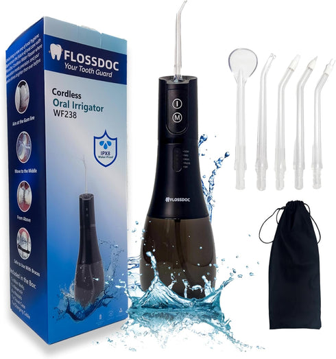 Water Flosser & Tonsil Stone Remover, 400ml Tank, IPX8 Waterproof, 5 Modes, Rechargeable for Bad Breath