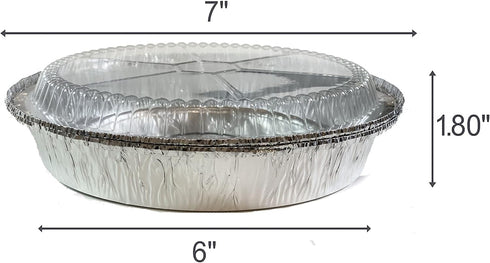 Disposable Aluminum Foil Pans with Clear Plastic Dome Lids - Heavy Duty Recyclable Containers for Baking, Roasting,